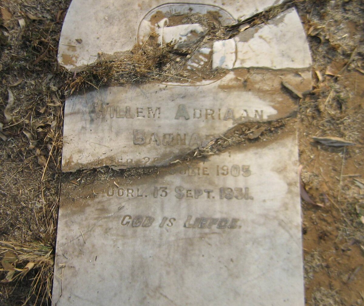 BARNARD Willem Adriaan 1905-1931