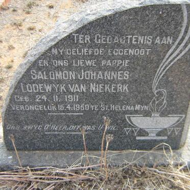 NIEKERK Salomon Johannes Lodewyk, van  1911-1950