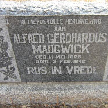 MADGWICK Alfred Gerdhardus 1929-1946