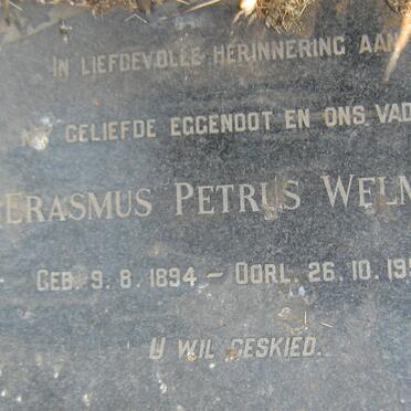 WELMAN Erasmus Petrus 1894-1952