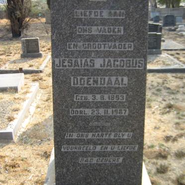 ODENDAAL Jesaias Jacobus 1853-1967 &amp; Willemina Cecilia ERASMUS 1899-1951
