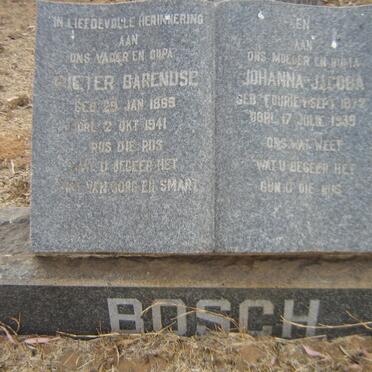 BOSCH Pieter Barendse 1869-1941 &amp; Johanna Jacoba FOURIE 1872-1939