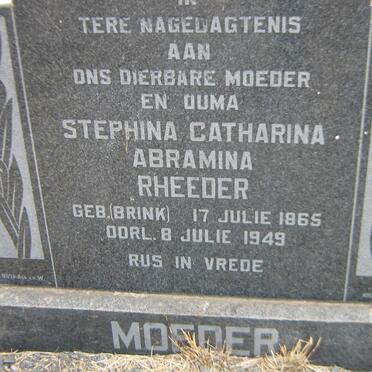 RHEEDER Stephina Catharina Abramina nee BRINK 1865-1949
