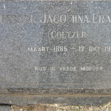 ERASMUS Hester Jacomina nee COETZER 1885-1923