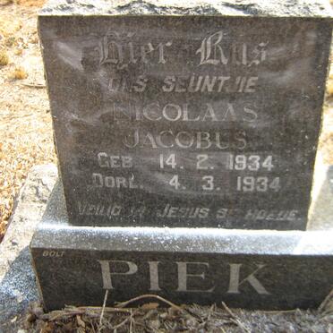 PIEK Nicolaas Jacobus 1934-1934