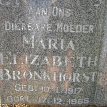 BRONKHORST Maria Elizabeth 1917-1965