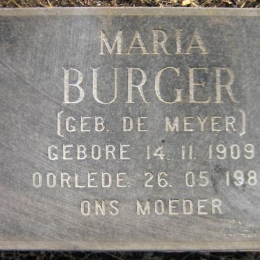BURGER Maria nee DE MEYER 1909-1984