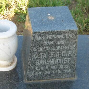 BADENHORST E.A.C.P 1959-1959