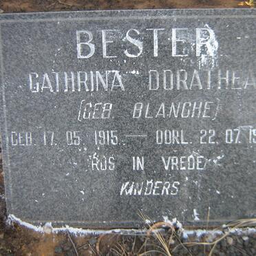BESTER Cathrina Dorathea nee BLANCHE 1915-1995