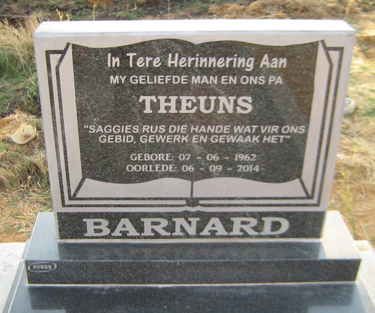 BARNARD Marthinus Christoffel 1938-2012 :: BARNARD Theuns 1962-2014