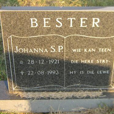 BESTER Johanna S.P. 1921-1993