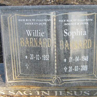 BARNARD Willie 1952- &amp; Sophia 1948-2009