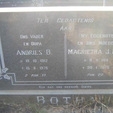 BOTHA Andries B. 1912-1976 &amp; Magrietha J.E.M. 1911-1975