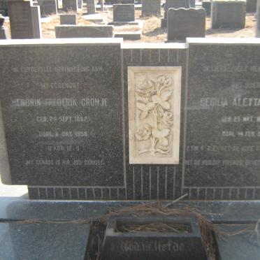 CRONJE Hendrik Frederik 1882-1958 &amp; Cecilia Aletta 1889-1977