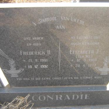 CONRADIE Frederick H. 1906-1992 &amp; Elizabeth J. NEL 1908-1977