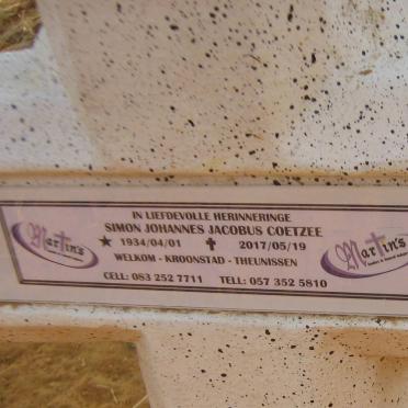 COETZEE Simon Johannes Jacobus 1934-2017