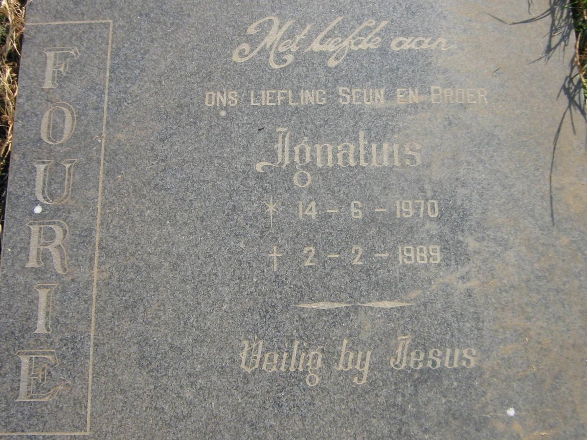 FOURIE Ignatius 1970-1989