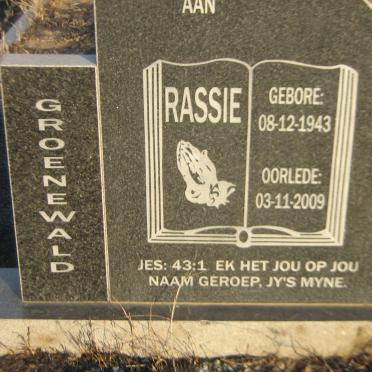 GROENEWALD Rassie 1943-2009