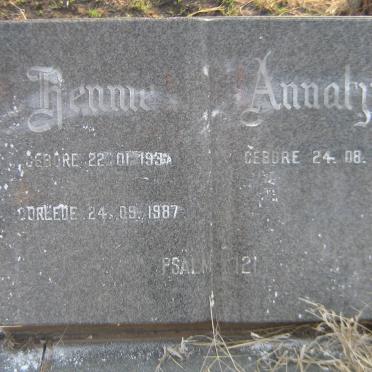 HATTINGH Hennie 1937-1987 &amp; Annatjie 1940-