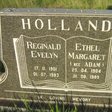 HOLLAND Reginald Evelyn 1901-1983 &amp; Ethel Margaret ADAM 1904-1989