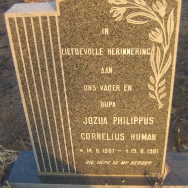 HUMAN Jozua Philippus Cornelius 1907-1981