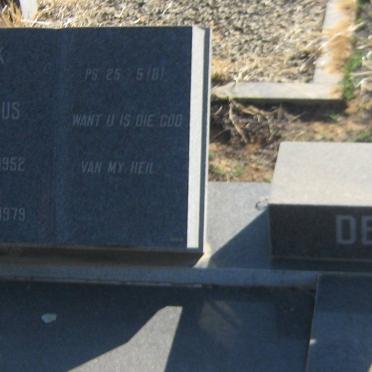 KLUIVER Dirk Jacobus, de 1952-1979