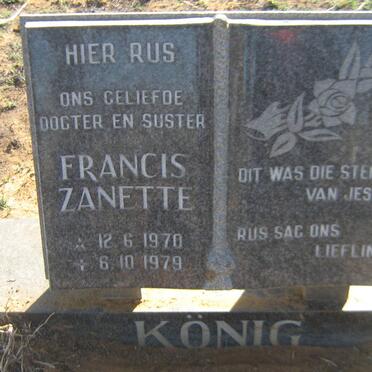 KONIG Francis Zanette 1970-1979