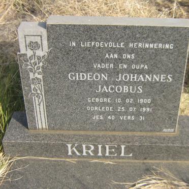 KRIEL Gideon Johannes Jacobus 1900-1991