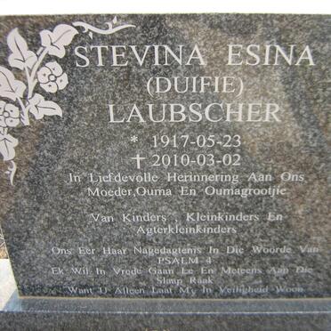 LAUBSCHER Stevina Esina 1917-2010