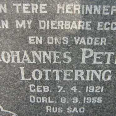 LOTTERING Johannes Petrus 1921-1955