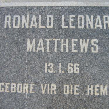 MATTHEWS Ronald Leonard 1966-1966