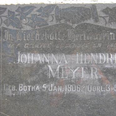 MEYER Johanna Hendrina nee BOTHA 1906-1957