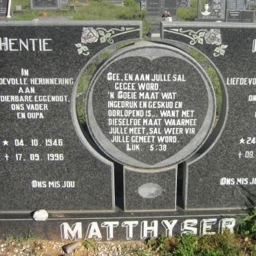 MATTHYSER Hentie 1946-1996 &amp; Petro 1949-2008