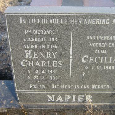 NAPIER Henry Charles 1930-1998 &amp; Cecilia 1940-