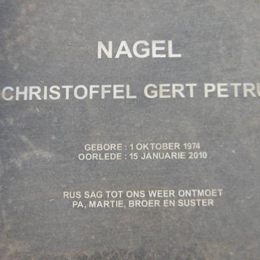 NAGEL Christoffel Gert Petrus 1974-2010