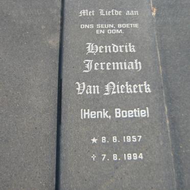 NIEKERK James O'Reilly, van 1921-1980 &amp; Marianna 1928-2014 :: NIEKERK Hendrik Jeremiah, van 1957-1994