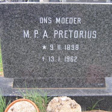 PRETORIUS M.P.A. 1898-1962