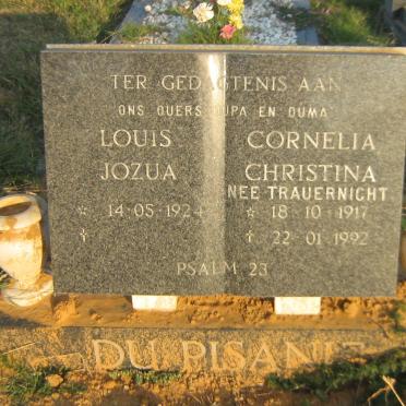 PISANIE Louis Jozua, du 1924- &amp; Cornelia Christina TRAUERNICHT 1917-1992