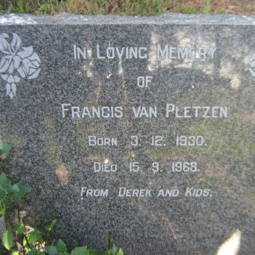 PLETZEN Francis, van 1930-1968