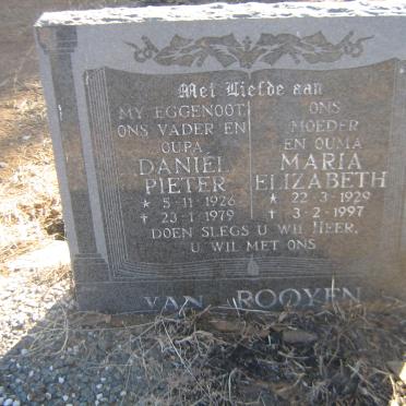 ROOYEN Daniël Pieter, van 1926-1979 &amp; Maria Elizabeth 1929-1997