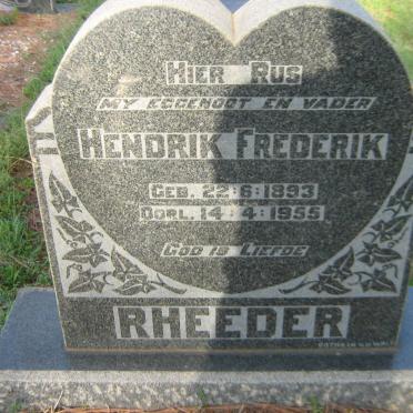RHEEDER Hendrik Frederik 1893-1955