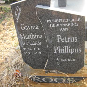 ROOS Petrus Phillipus 1938- &amp; Gavina Marthina COLLINS 1946-2012
