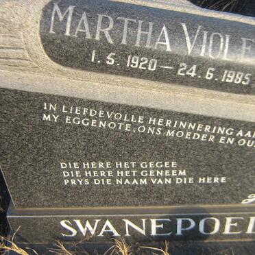 SWANEPOEL Martha Violet 1920-1985