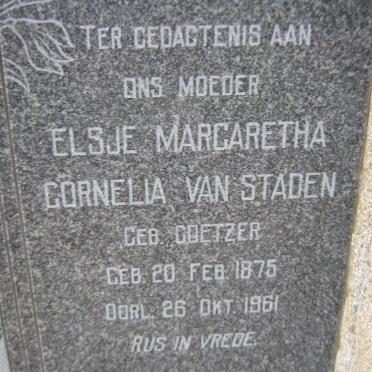 STADEN Elsje Margaretha Cornelia, van nee COETZER 1875-1961