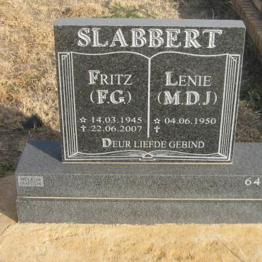 SLABBERT F.G. 1945-2007 &amp; M.D.J. 1950-