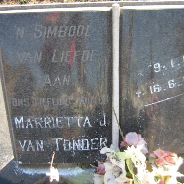 TONDER Marrietta J., van 1959-1979