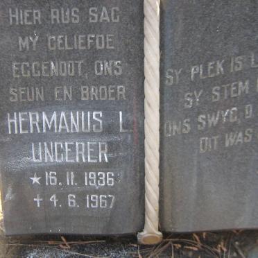 UNGERER Hermanus L. 1936-1967