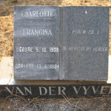 VYVER Charlotte Francina, van der 1909-1984
