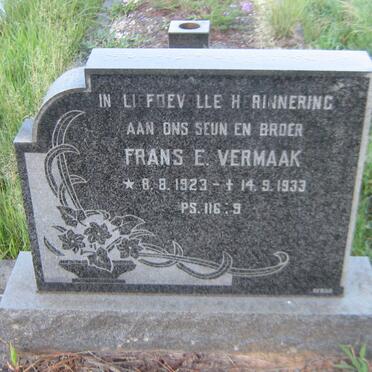 VERMAAK Frans E. 1923-1933