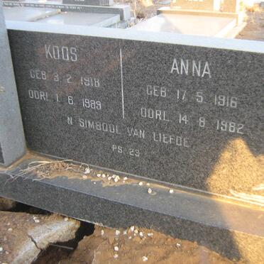 VENTER Koos 1918-1989 &amp; Anna 1916-1982